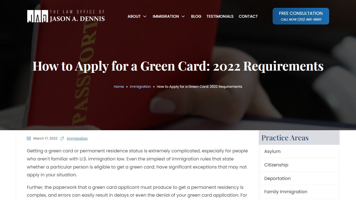 How To Apply For A Green Card: 2022 Requirements - The Law Office of ...